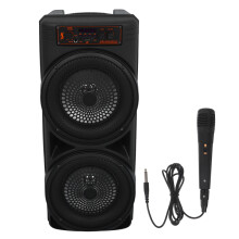 1 Set Portable Wireless PA Speaker with Microphone LED Lights & Handle for Outdoor Parties
