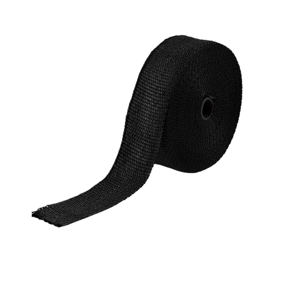 15M Motorcycle Exhaust Heat Wrap Roll Fiberglass Shield Tape With 10 Ties Black 3081833739616