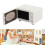 Miniature Microwave Model, High Simulation Kitchen Decor, White Plastic 15