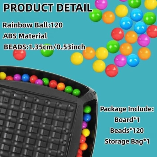 Elimination Board Game - Intellectual Chessboard - Double Duel - Rainbow Ball Puzzle - Interactive Strategy Game (120 Balls) 2