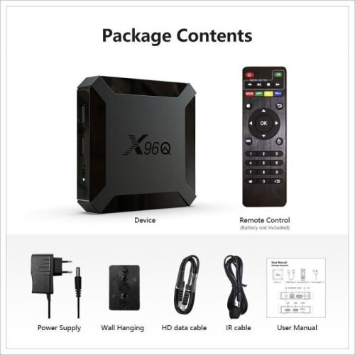 X96 Smart-TV-Box 2GO + 16GO IPTV Android 10.0 Multi-Core 64bit Cortex-A53, GPU Mali-450,4KHD, 2,4GWIFI 2