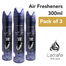 Lattafa Ishq Al Shuyukh Silver 300ml Air Freshener 3pc