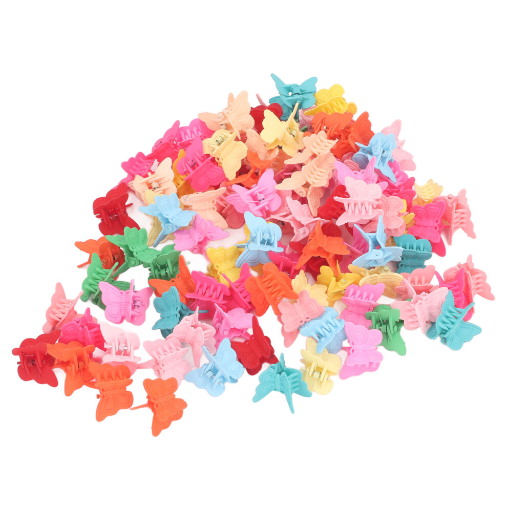 100pcs Mini Butterfly Hair Clips Colorful Cute