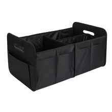 (Black) Foldable Car Trunk Organizer with Handles & Pockets
