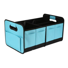 (Blue) Collapsible Car Trunk Organizer Car Organizers with Reinforced Handles & Pockets Car Accessories for Women/Men