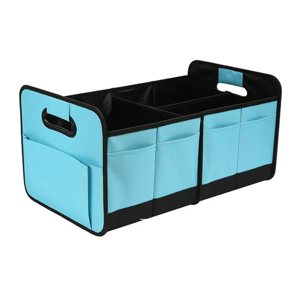 (Blue) Collapsible Car Trunk Organizer Car Organizers With Reinforced Handles & Pockets Car Accessories For Women/Men Blue 6253032005510