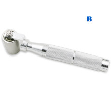 (B) Stainless Steel Wall Paper Seam Roller Flat Press Roller Wheel with Bearing Surface with Thread DIY Hand Roller