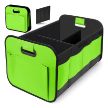 (Green) Collapsible Car Trunk Organizer Car Organizers with Reinforced Handles & Pockets Car Accessories for Women/Men
