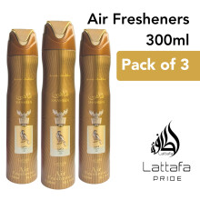 Lattafa Shaheen Gold 300ml Air Freshener 3 pack