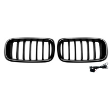 Car Front Kidney Grill Air Intake Grille with LED Light Single  Vertical Grille for  X5 F15 X6 F16 2014-2018