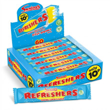 Swizzels Refreshers Lemon Chew Bar 60 Pack, 18g Individually Wrapped Fizzy Sweets