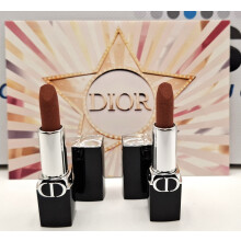 2x Dior Rouge Dior Lipstick - Shade: 100 Nude Look Velvet new 1.5g