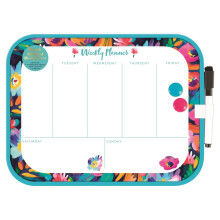Floral Weekly Planner Whiteboard with Dry Wipe Marker
