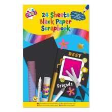 Black Paper Scrapbook Album 24 Sheets Craft Scrap Book
