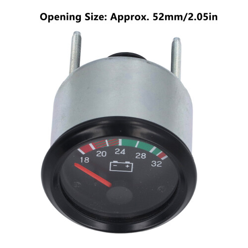 52mm Aluminum Alloy LED Voltmeter Gauge Silver 24V 1