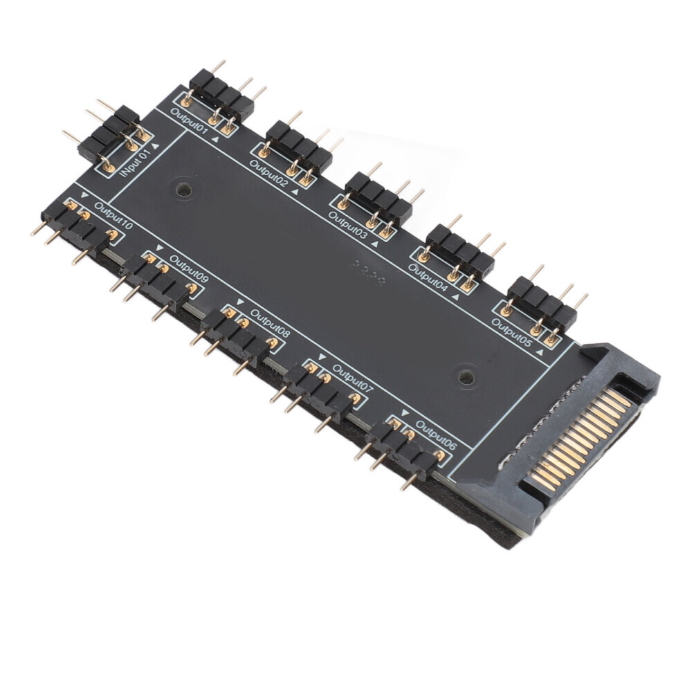 RGB 10 Port 5V 3Pin ARGB Hub SATA Power Splitter with Motherboard Connector