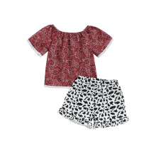 (3-4 Years, Red) Letnie komplety dla krowie wzory.