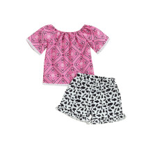 (1-2 Years, Pink) Letnie komplety dla krowie wzory.
