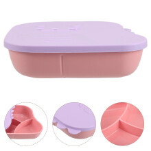Assiette de portionnement en plastique avec couvercle et séparateurs lavande