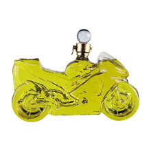 Bouteille de whisky en verre réutilisable, motif moto