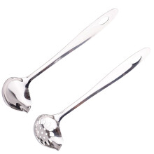 Juego de 2 cucharas de acero inoxidable (una cuchara para sopa y otra para la cuchara sopera) para cocinar en casa, con diseño resistente a la