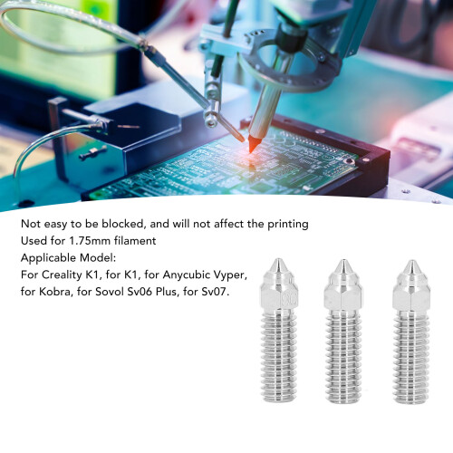 K1 3D Printer Extruder Nozzle 1.75mm/0.6mm M6 3Pcs 2