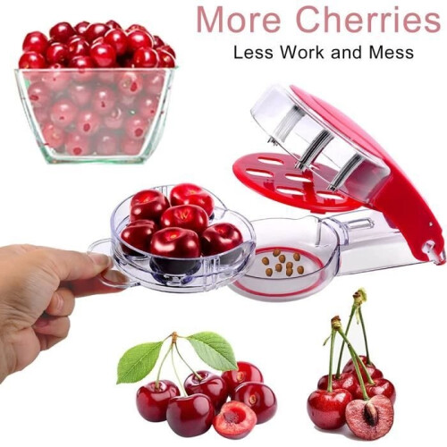 Cherry Pitter - ZGEER - Multi-Pitter - Removes 6 Cherries - Removable Base - Non-Slip 2