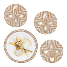 Palmfaser-Tischsets 4er-Set - Hitzebeständig