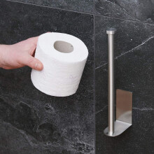 Selbstklebender Toilettenpapierhalter mit Reserverollenaufbewahrung