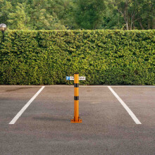 Klappbarer Parkplatz-Absperrpfosten aus Stahl, hohe Sichtbarkeit