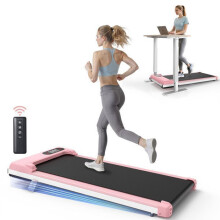 Esteira de corrida com 8% de inclinação - Esteira 3 em 1 bis 130KG - 1-8 km/h ajustável - Superfície 38,5 x 90 cm - Rosa