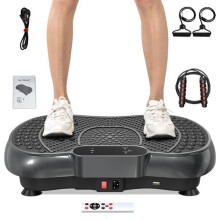 Vibrerende plaat met stille motor + Bluetooth - 99 niveaus van vibratie + 15 oefenprogramma's - met afstandsbediening - Zwart