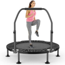Trampolin Fitness - DSKEUZEEW - Pliant - Ø101,5 cm - 5 Handgriffe - Kapazität 125 KG