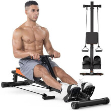 Verstelbare Weerstand Rower - Thuis Rower - met LCD Scherm en 12 Weerstandslevels - Zwart