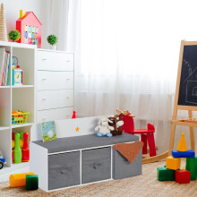 Kinder-Sitzbank mit Stauraum, Körben und Kissen