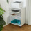 Mobile Office Stand with Keyboard Drawer, White 1