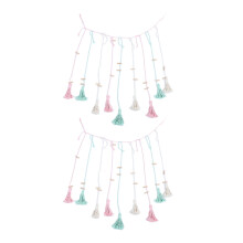 Bright Pom Pom Garland Nordic Style Decorative Wall Hanging Premium Quality and Reusable Wedding Birthday Baby Shower Party Supplies Adjustable