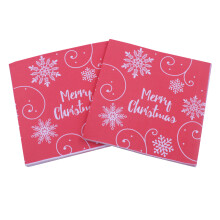 40Pcs Red Christmas Party Napkins Paper Tissue with Snowflake Print