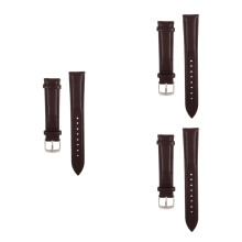 3Pcs Adjustable Dark Brown PU Watch Strap for Women and Men