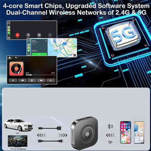 CarPlay Ai TV Box Android 11 Adattatore Wireless Android Auto CarPlay per Supporto per Auto CarPlay Cablate 2