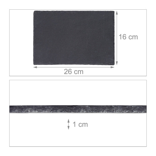 Slate Serving Plates Set of 8, 26x16 cm 2