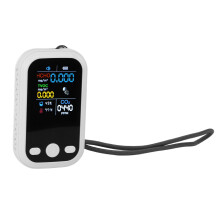 Monitor de Qualité de l'Air Portable 5-en-1 pour Usage Intérieur, CO2, Humidité et Température, Blanc