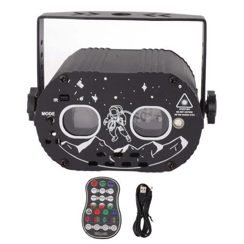 Mini lumière de scène laser DJ, activée par le son, télécommande, stroboscope pour karaoké et bar 1