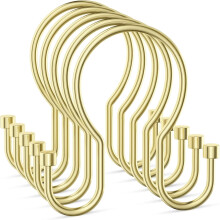 24-Pack Smooth-Gliding Metal Shower Curtain Hooks, Double Hook Design, Compatible with Standard Shower Rods