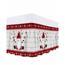 Jupe de lit de Noël pour lit King Size, motif flocon de neige, retombée de 40 cm.
