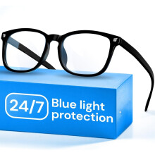 Occhiali neri anti-luce blu per l'uso del computer (1 paio)