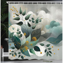 Vårdusjforheng med påskeharer og blomster 60x72