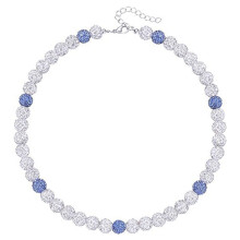 Honkbalhalsketting van klei met strass-steentjes, 50 cm