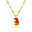 Colar com pingente de Natal em cobre, strass e floco de neve com sinos. 1