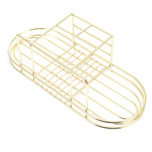 1 Stück Zahnbürstenablage aus Eisen, durchbrochenes Design für Hausbesitzer, Gold